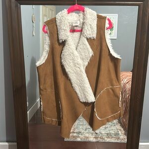 Faux fur lined shearling women’s vest